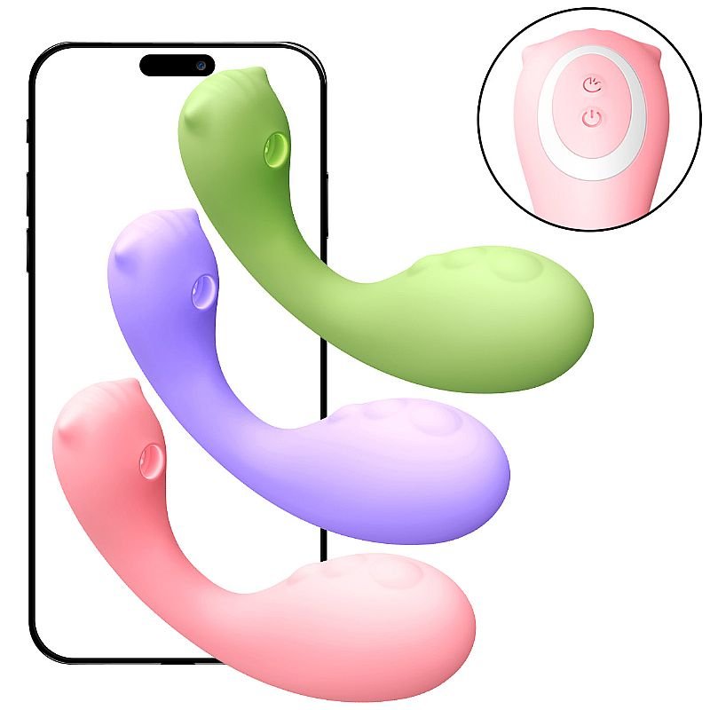 Vibrador de Clitóris e Ponto G com Pulsação via APP - Rosa