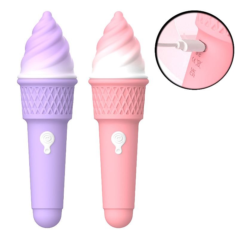Vibrador de Clitóris - Formato de Sorvete - Rosa