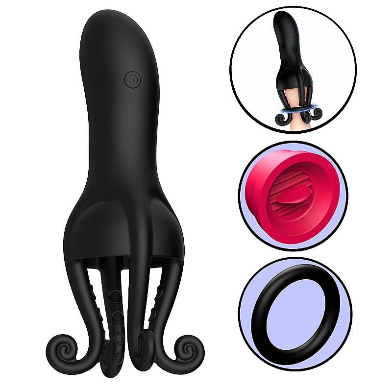 Vibrador de Glande com Estimulador de Língua