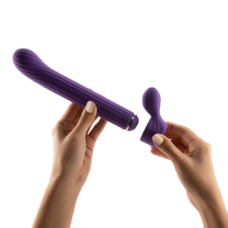 Vibrador de Ponto G com 4 Acessórios Para Clitóris - MAGIC STICK S1 PLUS - Rosa