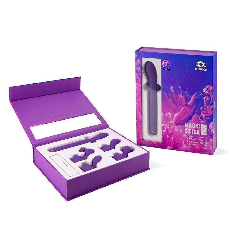 Vibrador de Ponto G com 4 Acessórios Para Clitóris - MAGIC STICK S1 PLUS - Rosa