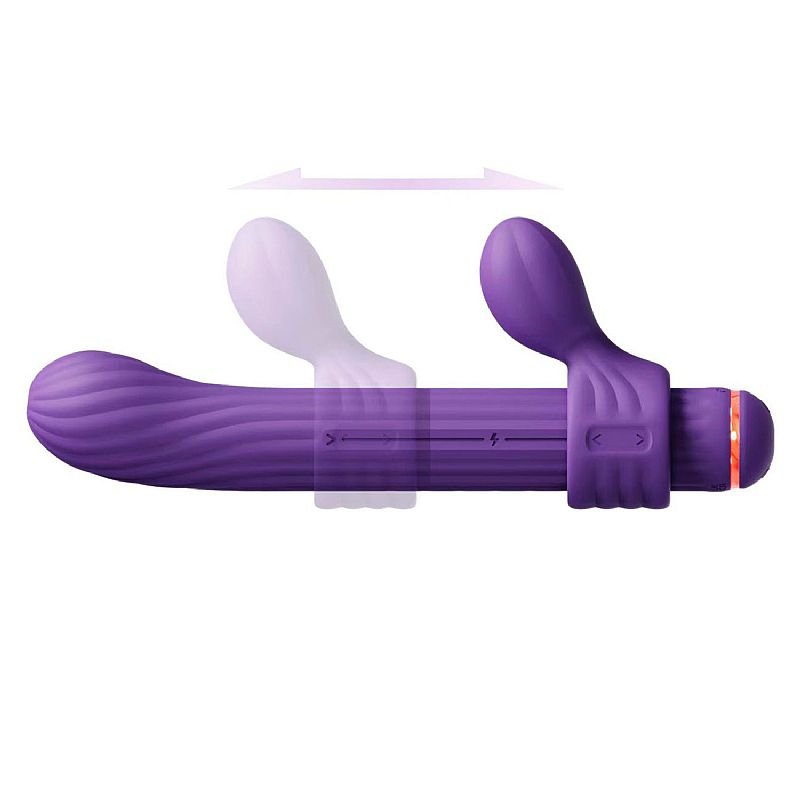 Vibrador de Ponto G com 4 Acessórios Para Clitóris - MAGIC STICK S1 PLUS - Roxo