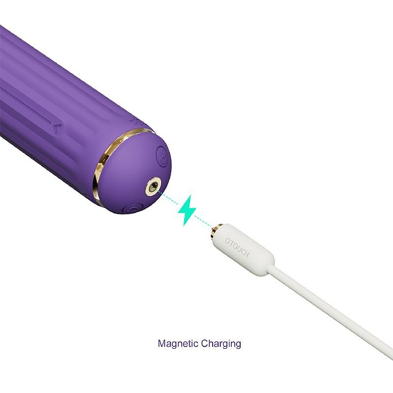 Vibrador de Ponto G com 4 Acessórios Para Clitóris - MAGIC STICK S1 PLUS - Roxo