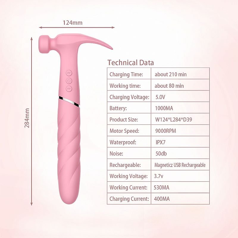 Vibrador de Ponto G com formato de Martelo - Azul