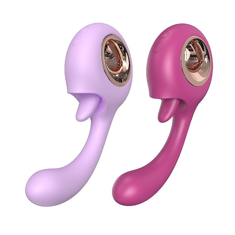 Vibrador de Ponto G com Língua estimuladora - Woo - S-Hande - Lilás
