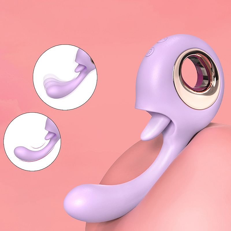 Vibrador de Ponto G com Língua estimuladora - Woo - S-Hande - Lilás
