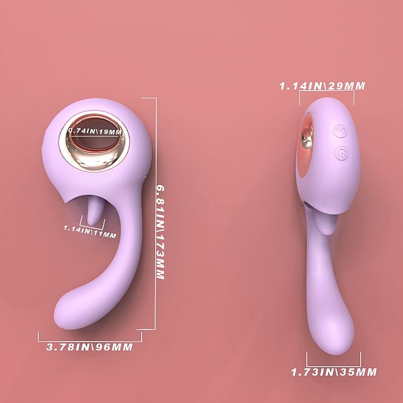 Vibrador de Ponto G com Língua estimuladora - Woo - S-Hande - Lilás