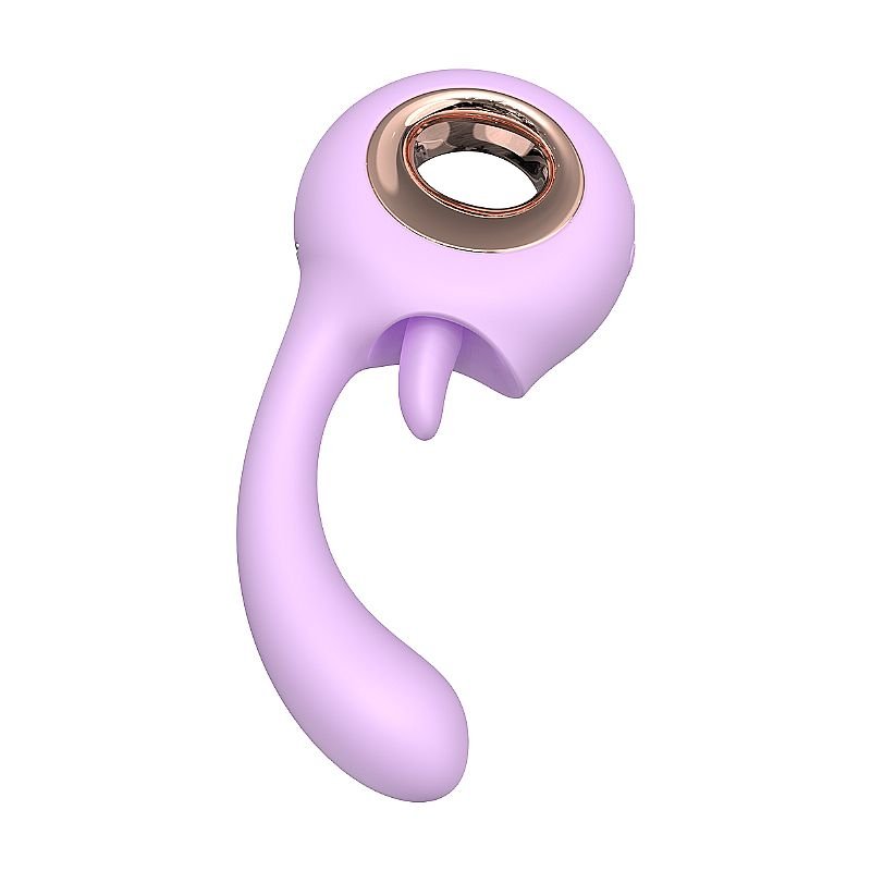 Vibrador de Ponto G com Língua estimuladora - Woo - S-Hande - Vinho