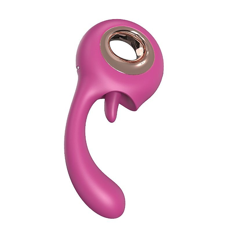 Vibrador de Ponto G com Língua estimuladora - Woo - S-Hande - Vinho