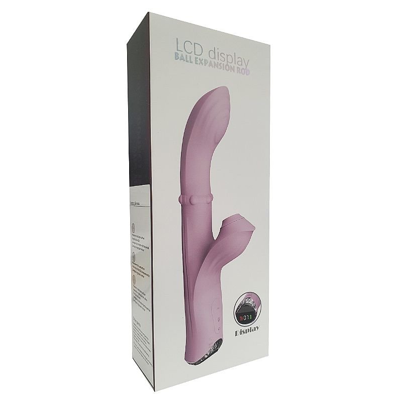Vibrador de ponto G com Pulsação / Vai e Vem de Anel com Tela de LCD - Roxo