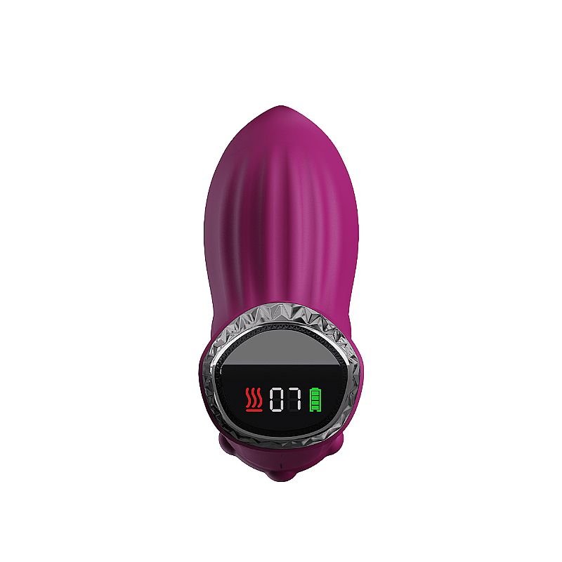 Vibrador de ponto G com Pulsação / Vai e Vem de Anel com Tela de LCD - Roxo