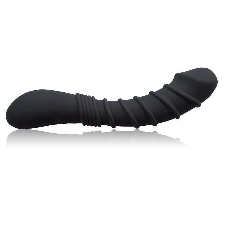 Vibrador de Ponto G com Textura Anelar - Recarregável - Aphrodisia - Preto