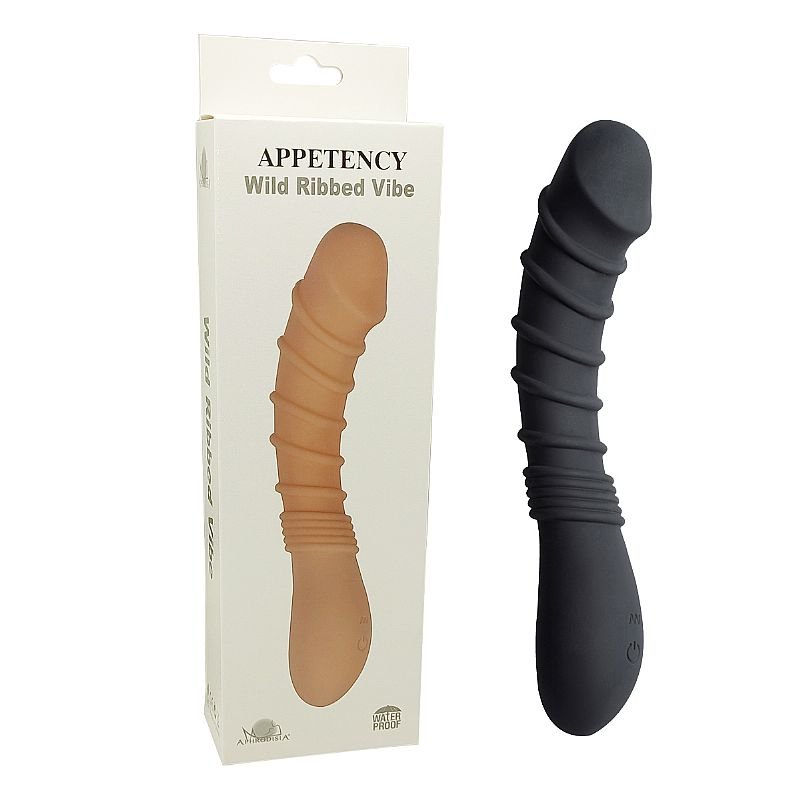Vibrador de Ponto G com Textura Anelar - Recarregável - Aphrodisia - Preto