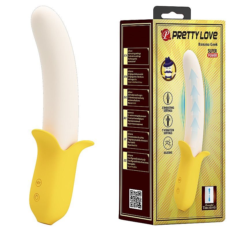 Vibrador de Ponto G com Vai e Vem - Banana Geek - Pretty Love