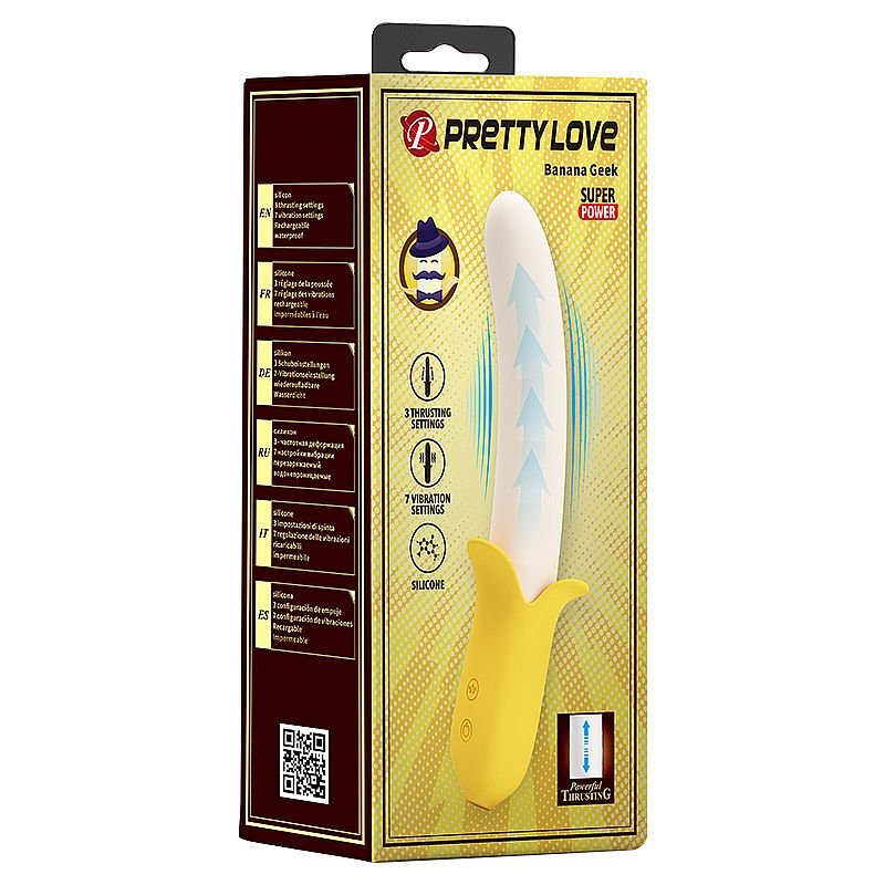 Vibrador de Ponto G com Vai e Vem - Banana Geek - Pretty Love