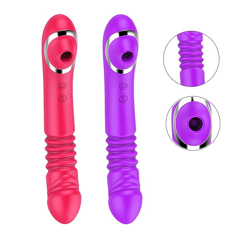 Vibrador de Ponto G com vai e vem - Pulsação - Vermelho