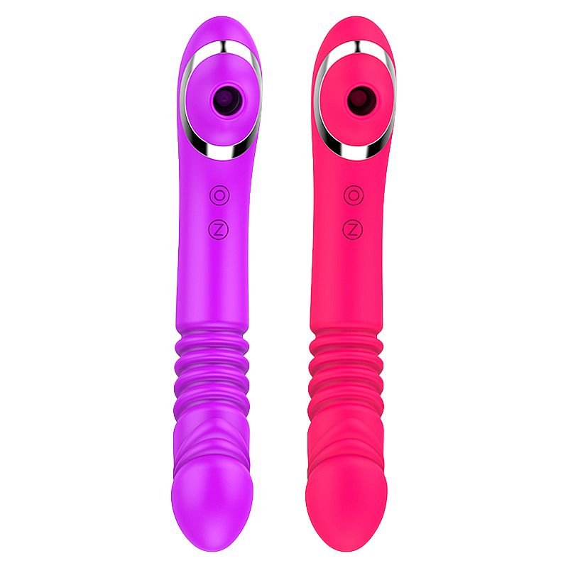 Vibrador de Ponto G com vai e vem - Pulsação - Vermelho