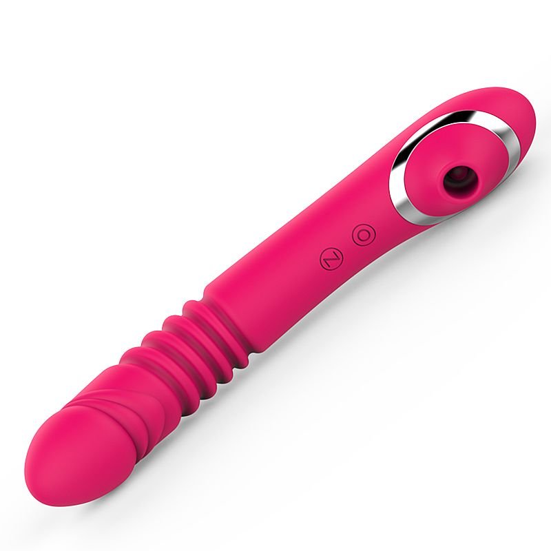Vibrador de Ponto G com vai e vem - Pulsação - Vermelho