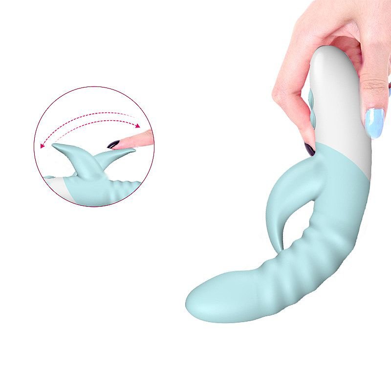 Vibrador de Ponto G e clitóris 21cm - Azul