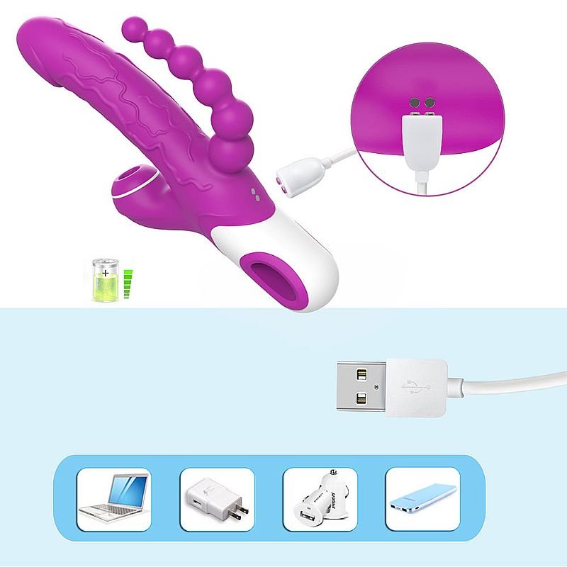 Vibrador de Ponto G e Clitóris - 3 em 1 - Eros