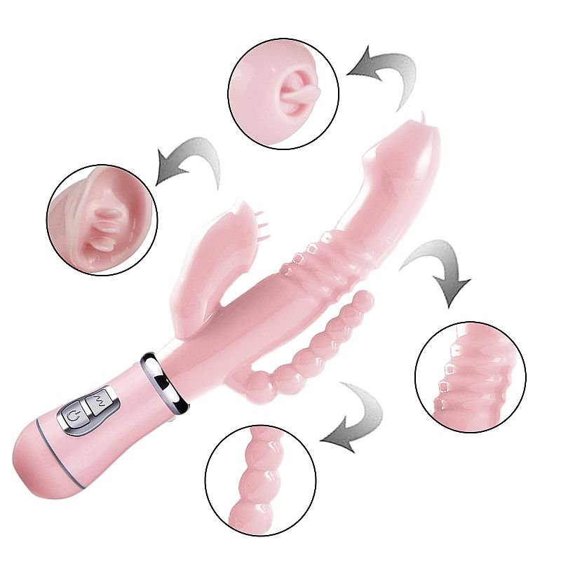 Vibrador de Ponto G e Clitóris á Pilha AA - Jelly - 3 em 1 - Roxo