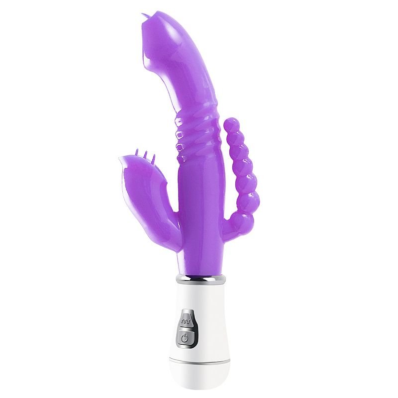 Vibrador de Ponto G e Clitóris á Pilha AA - Jelly - 3 em 1 - Roxo