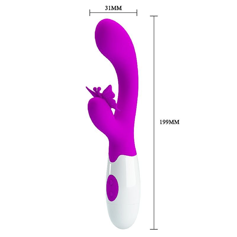 Vibrador de Ponto G e clitóris - Á Pilha - Butterfly kiss - Pretty Love