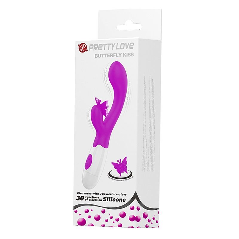 Vibrador de Ponto G e clitóris - Á Pilha - Butterfly kiss - Pretty Love