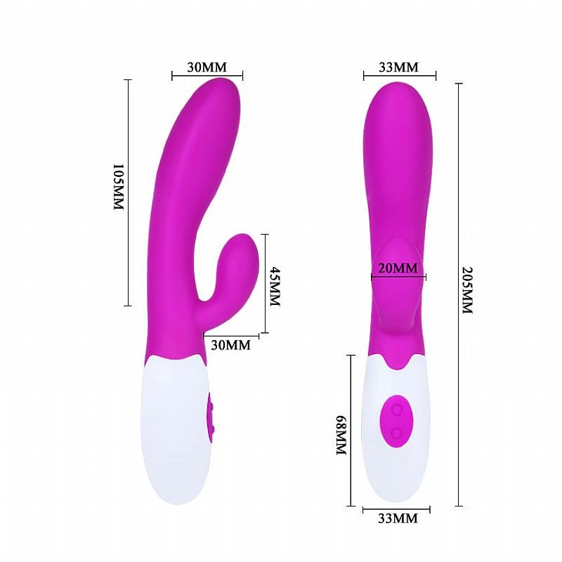 Vibrador de Ponto G e clitóris - Alvis - Puro Silicone - 30 Níveis de Vibração - Pretty Love - Rosa