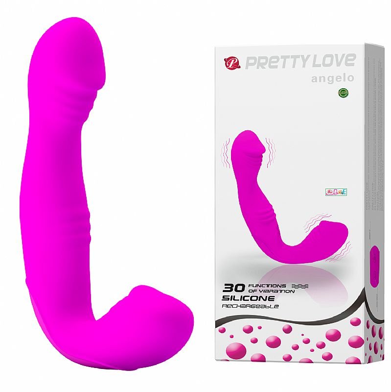 Vibrador de Ponto G e Clitóris - Angelo - Strapless - Dupla Penetração - 30 Vibrações - Pretty Love