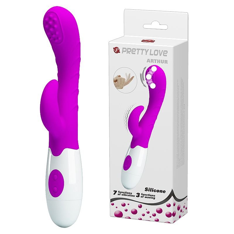 Vibrador de Ponto G e clitóris - Arthur - Silicone Cirúrgico com Movimento - Pretty Love - Roxo