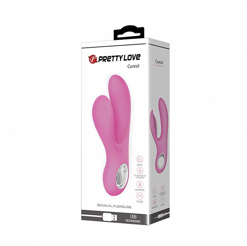 Vibrador de Ponto G e clitóris - Canrol - Pretty Love - Rosa
