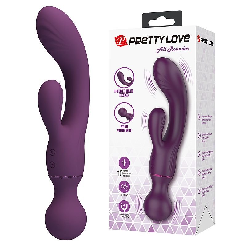 Vibrador de Ponto G e Clitóris com 3 Motores - All Rounder - Pretty Love