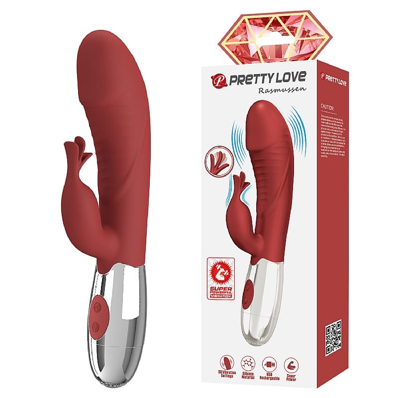 Vibrador de Ponto G e Clitóris com 30 Vibrações - Rasmussen - Pretty Love