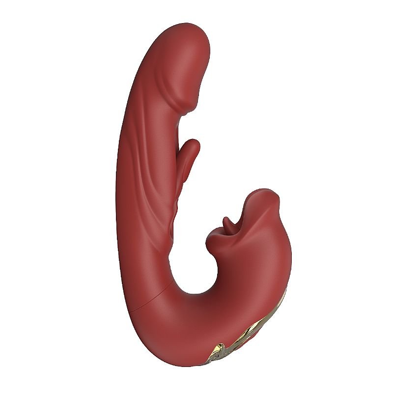 Vibrador de Ponto G e Clitóris com Boca e Dedilhar / Slap - ALWUP