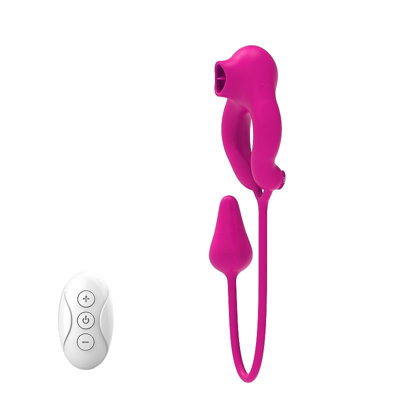 Vibrador de Ponto G e Clitóris / com Bullet - Lick Egg -ALWUP - Roxo