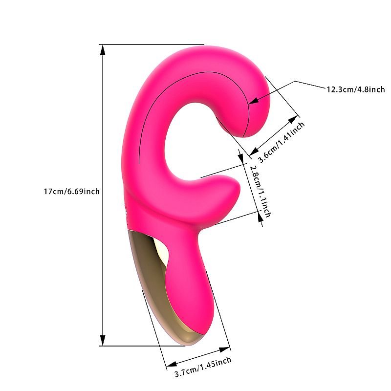 Vibrador de Ponto G e clitóris com Curva
