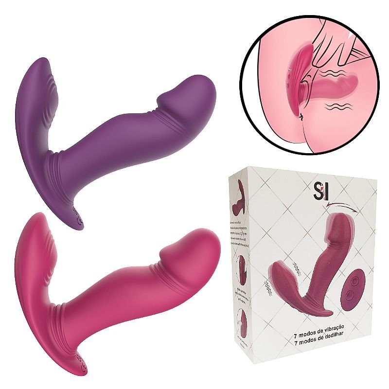 Vibrador de Ponto G e Clitóris com dedilhar - Roxo