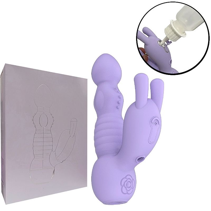 Vibrador de Ponto G e Clitóris com Dedilhar e Umidificador - LG1338