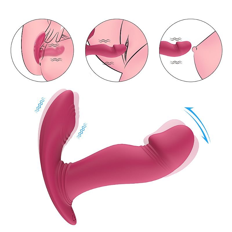 Vibrador de Ponto G e Clitóris com dedilhar - Pink