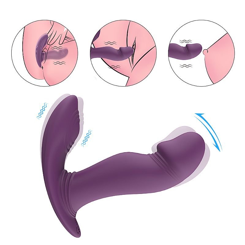 Vibrador de Ponto G e Clitóris com dedilhar - Roxo
