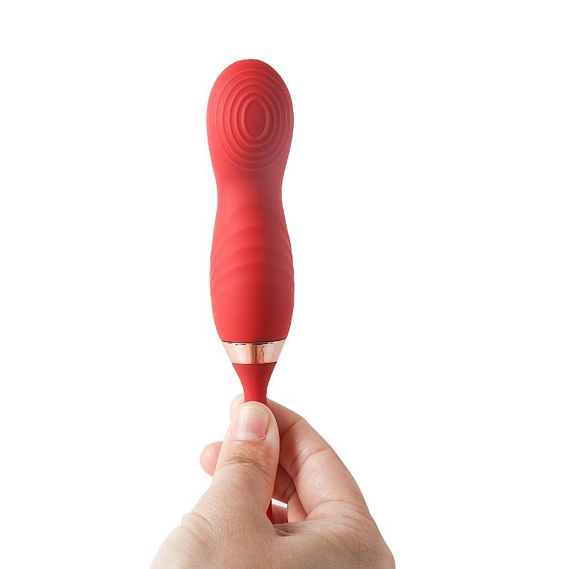 Vibrador de Ponto G e Clitóris com Dedilhar / Tapping - Formato de Rosa - Flowery - Roxo