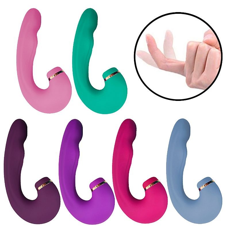 Vibrador de Ponto G e Clitóris com Dedilhar / Tapping no Meio - Air Pulse 2 - Verde