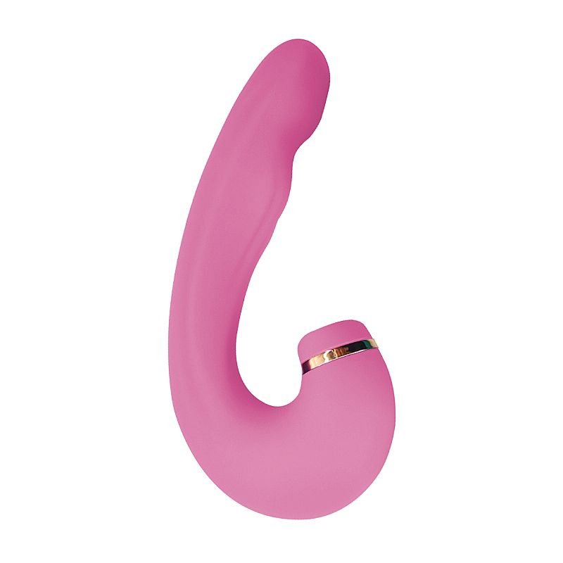 Vibrador de Ponto G e Clitóris com Dedilhar / Tapping no Meio - Air Pulse 2 - Vinho