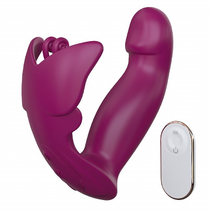 Vibrador de Ponto G e clitóris com Dedilhar / Vem cá - Black Angel - S-Hande - Vinho