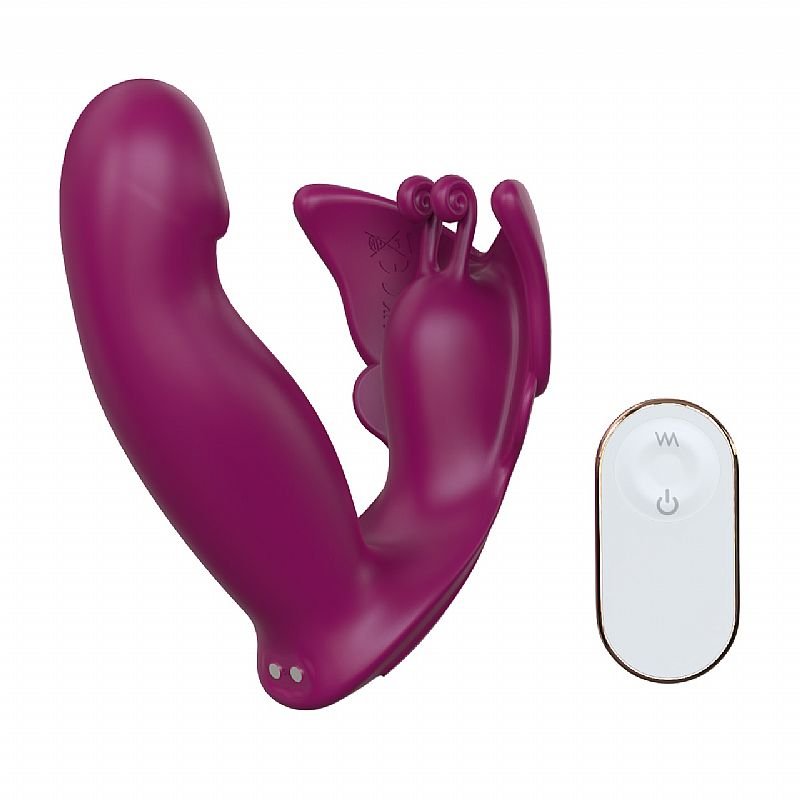 Vibrador de Ponto G e clitóris com Dedilhar / Vem cá - Black Angel - S-Hande - Vinho