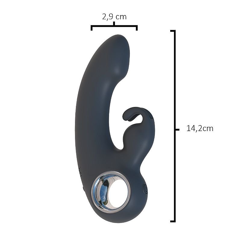 Vibrador de Ponto G e Clitóris com Dedilhar / Vem Cá - Preto