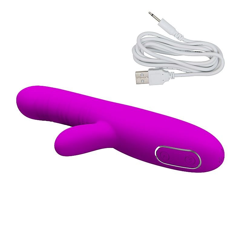 Vibrador de Ponto G e clitóris com Dedilhar / Vem cá - Recarregável - Angelique - Pretty Love