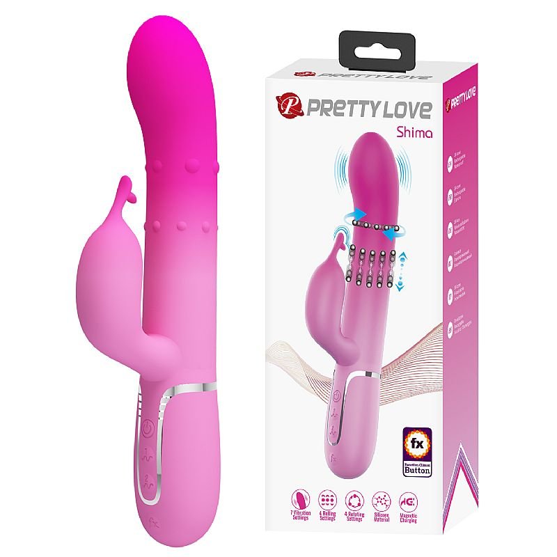 Vibrador de Ponto G e Clitóris com Esferas Rotativas - Shima - Pretty Love
