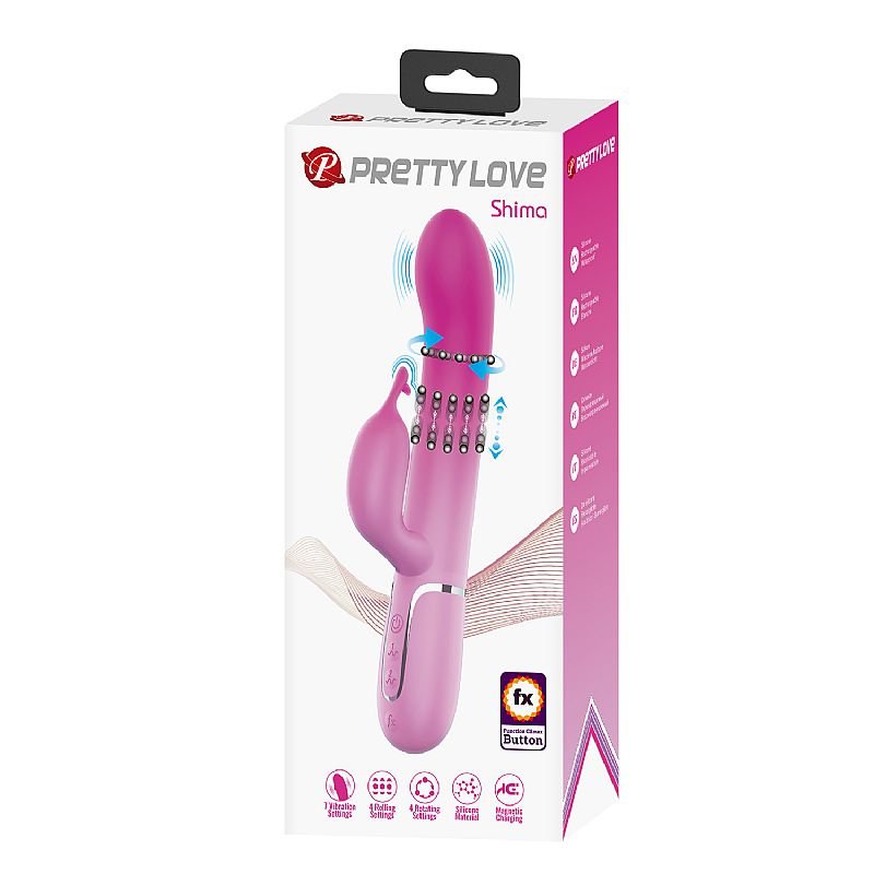 Vibrador de Ponto G e Clitóris com Esferas Rotativas - Shima - Pretty Love
